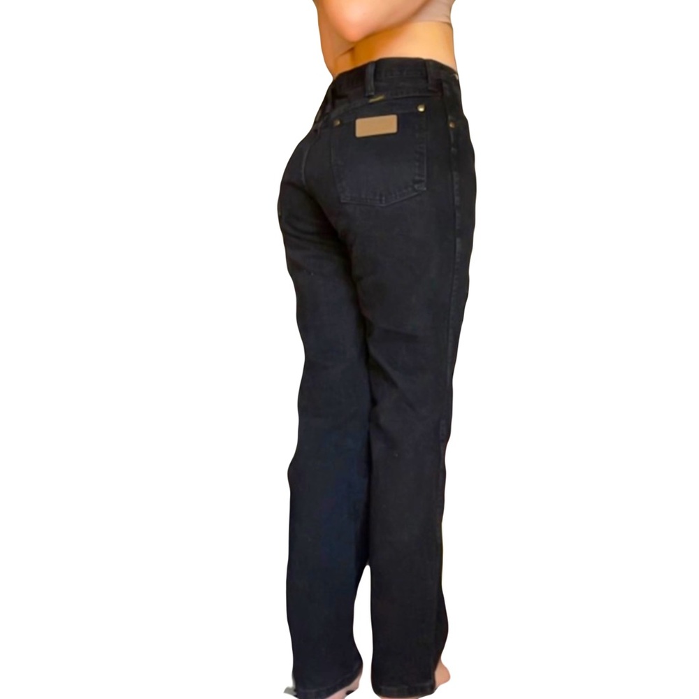 Vintage wrangler black straight legged jeans: